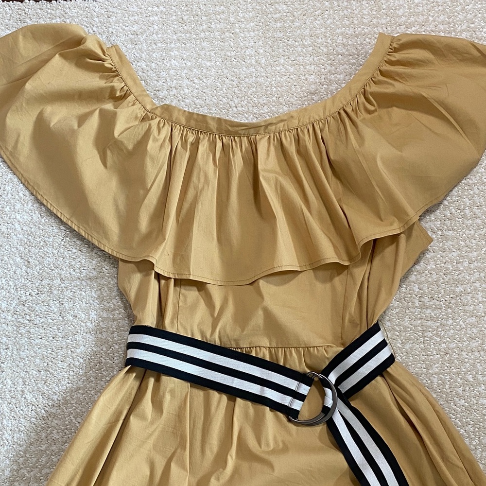 Who What Wear Tan Off-Shoulder Midi Dress - Picture 6 of 12
